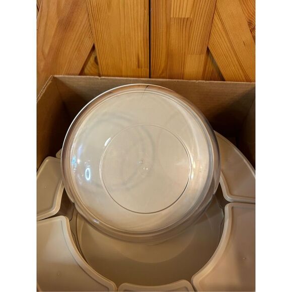 Vintage Thermo Serv Lazy Susan Style Salad Bar Carousel & Condiment Bowls - Picture 4 of 13